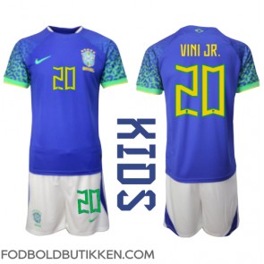 Brasilien Vinicius Junior #20 Udebanetrøje Børn VM 2022 Kortærmet (+ Korte bukser)